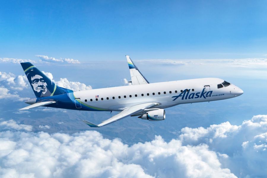 <who>Photo credit: Embraer</who>Alaska Airlines will use a 76-seat, Embraer 175 jet on the Kelowna-Los Angeles route.
