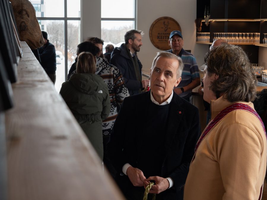 <who>Photo Credit: Mark Carney/Facebook</who>Carney meeting with Indigenous leaders in Wendake, just outside Quebec City, on Saturday afternoon.