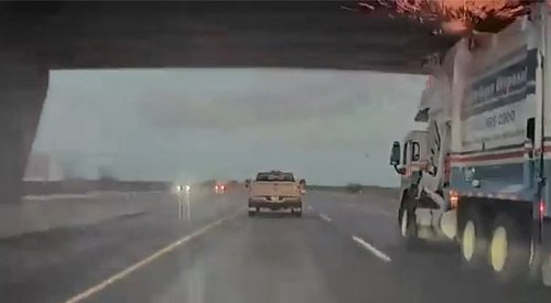 Sparks fly as another highway overpass is struck in BC